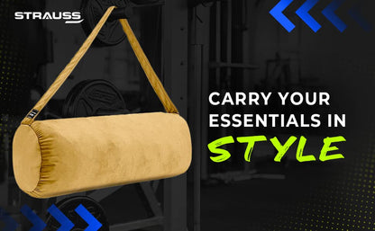 Strauss Velvet Gym Bag  for Both Men and Women  Suitable for Travel and Gym  Eco- Friendly and Washable  56 X 25 Cm - Chocolate