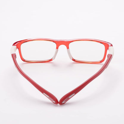 Intellilens Zero Power Blue Cut Computer Glasses, Anti Glare, UV Protection, Lightweight, Red Square, Small, for Boys & Girls.