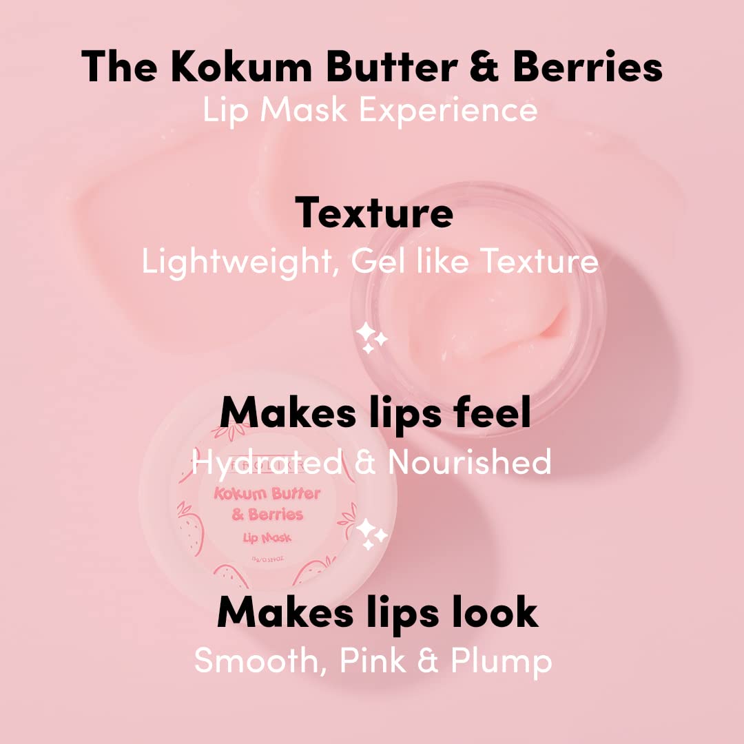 Prolixr Kokum Butter  Berry Lip Mask - Overnight Hydration - Repairs Chapped Lips - For Dark  Dry Lips - All Skin Types - Cruelty Free - 15 Gm