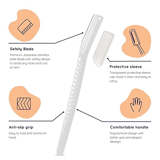 Sanfe Glide Reusable Face  Eyebrow Razor For Women  For Painless Hair Removal - Pack of 3  Razor for Face Eyebrows Upper lipsChin Side Locks Forehead  For soft hair  for facial hair removal