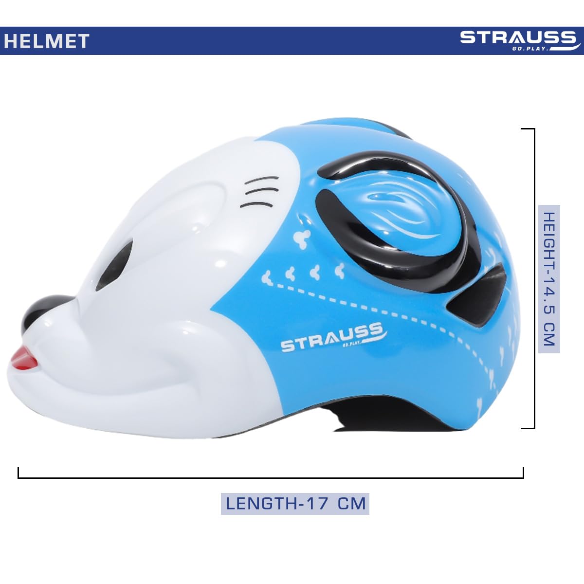 Strauss Kids Cycling Helmet, Lightweight, Superior Ventilation, Adjustable Size, Multisport for Cycling, Skating, Skateboarding, Blue.