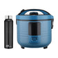 The Better Home FUMATO Cookeasy Automatic 500W Electric Rice Cooker 1.5L Blue  Stainless Steel Water Bottle 1 Litre Black