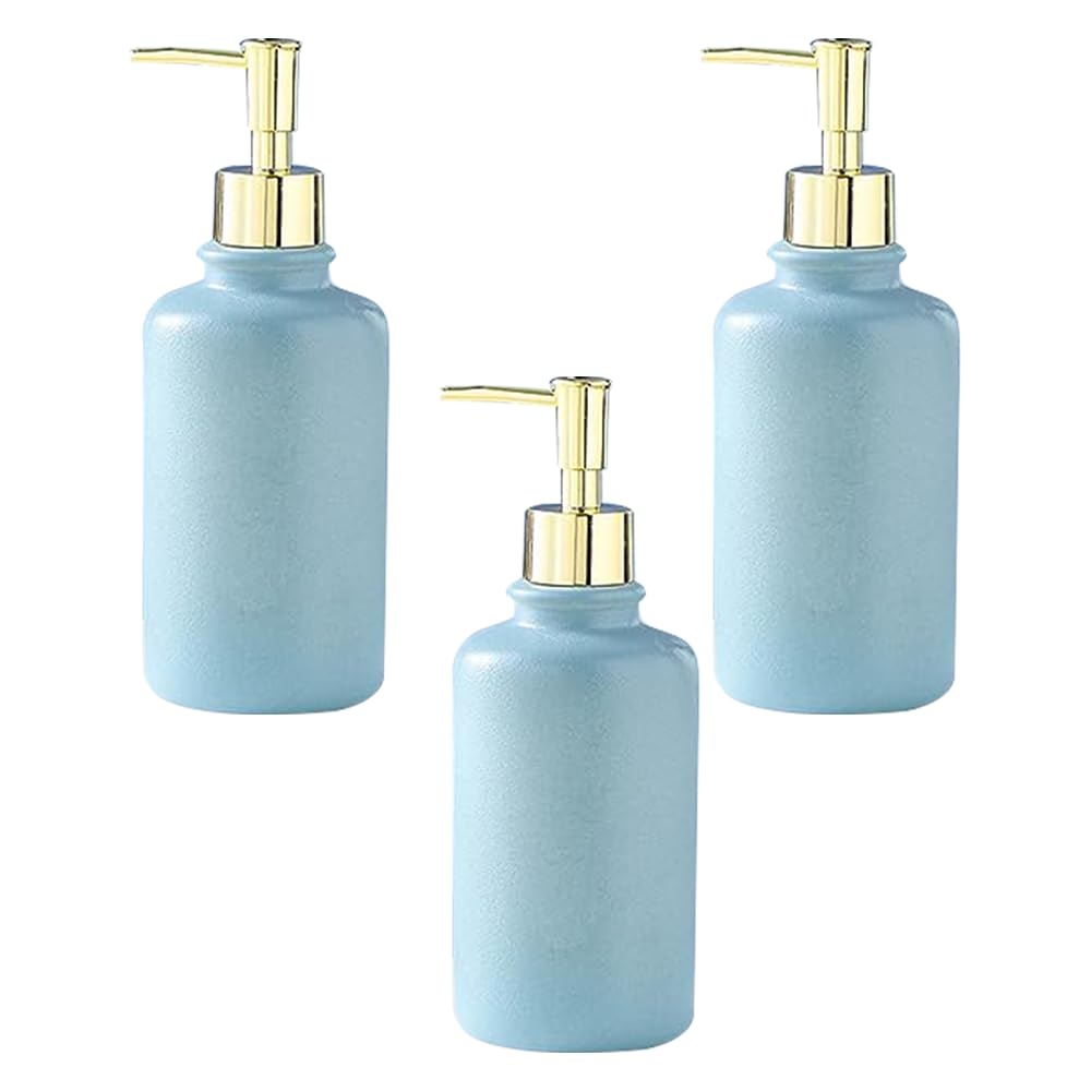 Better Home Ceramic Soap Dispenser Set, 400ML, 3Pcs for Bathroom, Kitchen, Hand Soap, Wash Basin.