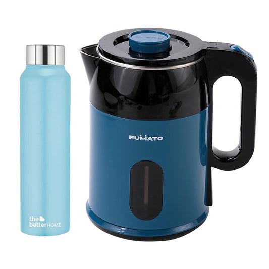 The Better Home FUMATO RapidHeat Pro Electric Kettle 1.8 L Blue  Stainless Steel Water Bottle 1 Litre Blue