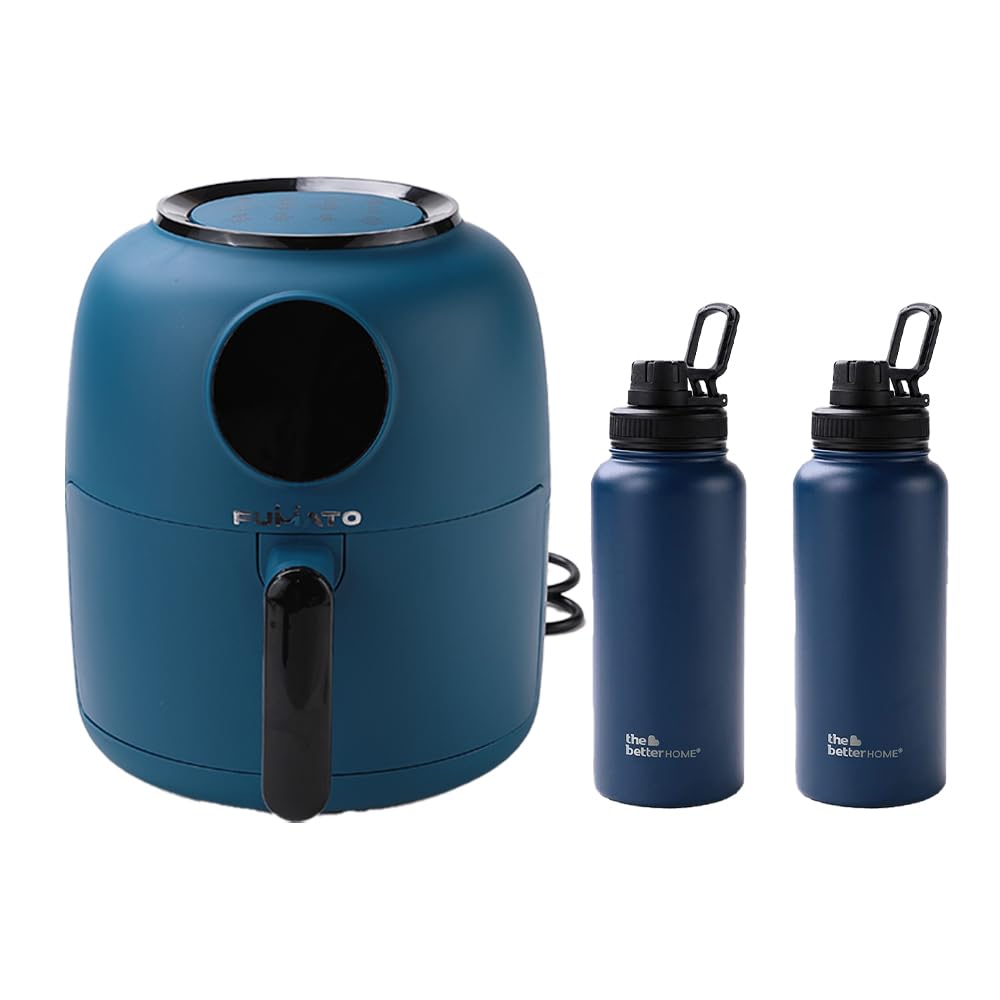 The Better Home FUMATO Aerochef Airfryer Blue  Insulated Bottle 1 litre Blue Pack of 2