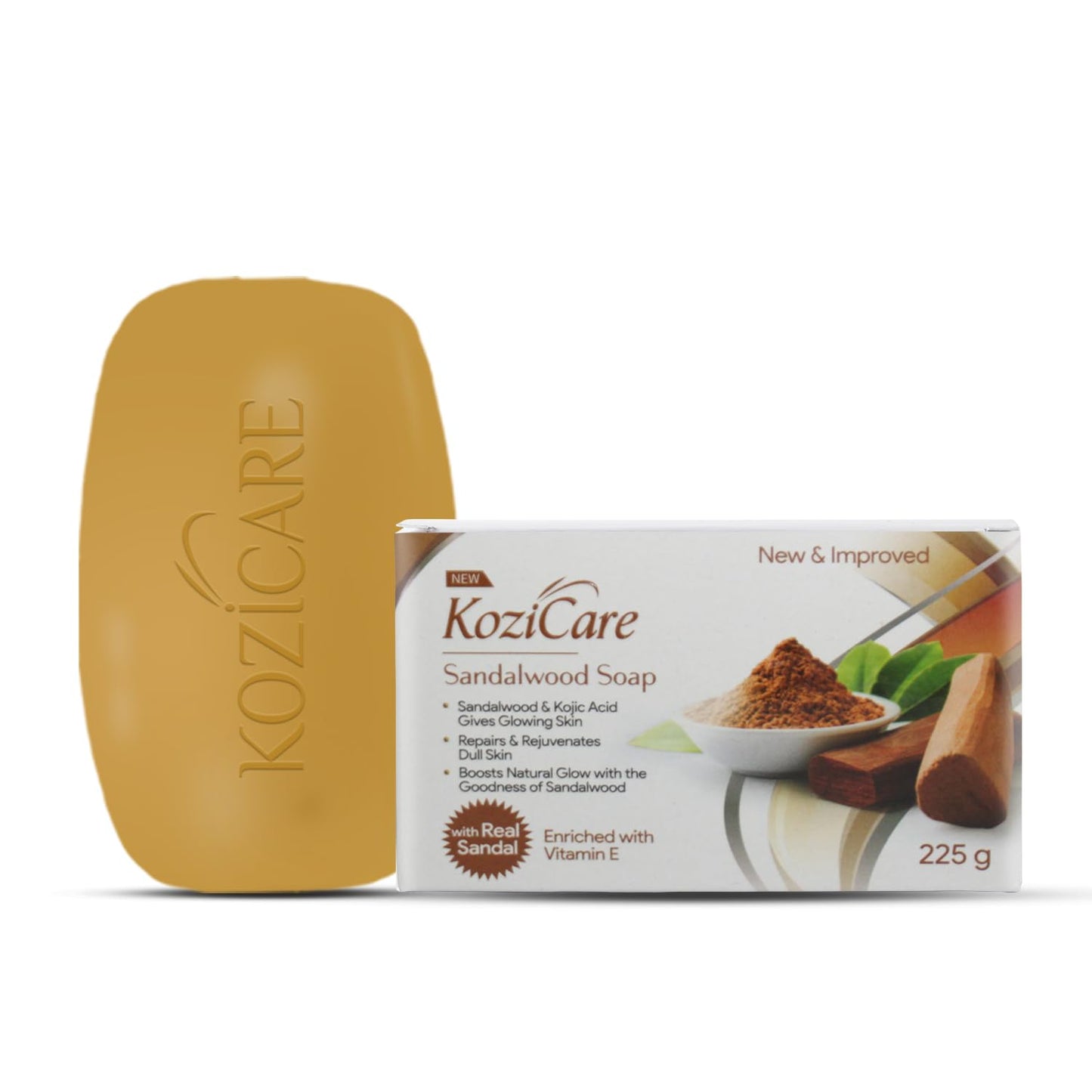 Kozicare Sandal Soap Bars with Kojic Acid for Men & Women. Repairs dull skin, hydrates, and leaves softness. Pack of 3.