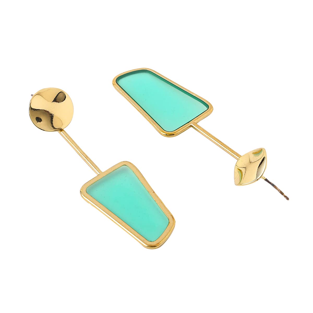 Yellow Chimes Earrings For Women Gold and Turquoise Blue Color Geometrical Drop Earrings For Women and Girls