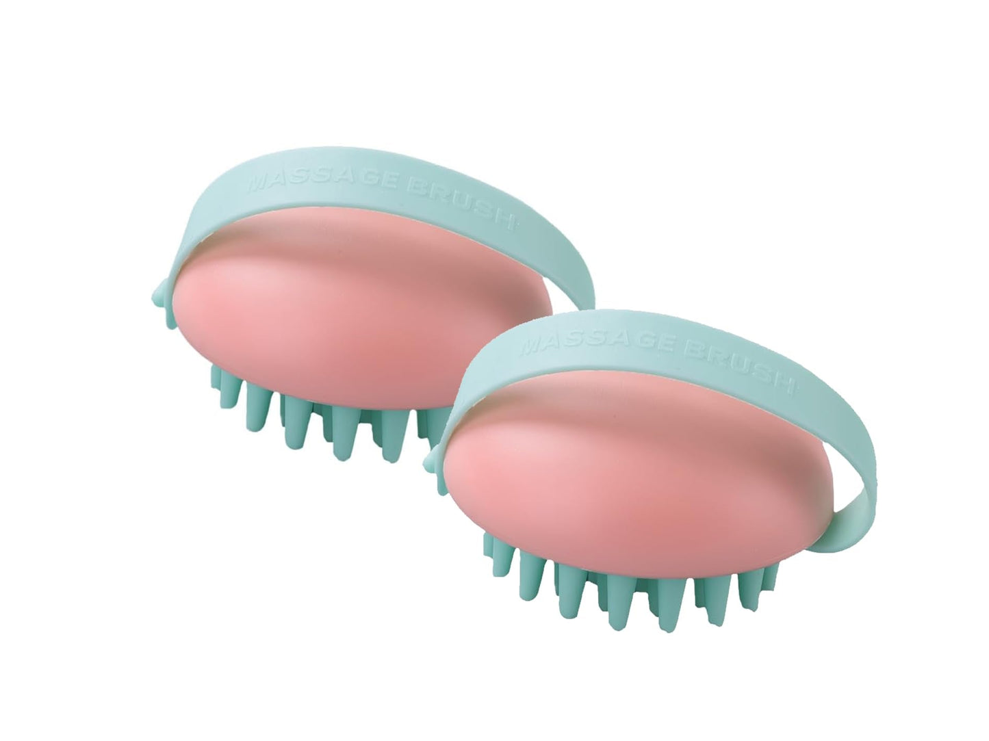 Rey Naturals Hair Scalp Massager Shampoo Brush - Gentle Exfoliation  Anti-Slip Design  Hair Growth  Pack of 2  Pink Colour