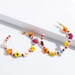 Yellow Chimes Earrings For Women Bohemian Multicolor Small Flower Beads Studded Hoop Earrings For Women and Girls