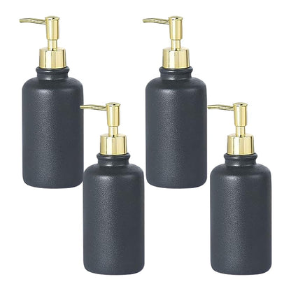 Better Home Ceramic Soap Dispenser Set, 400ML, 4Pcs for Bathroom, Kitchen, Hand Soap, Wash Basin.