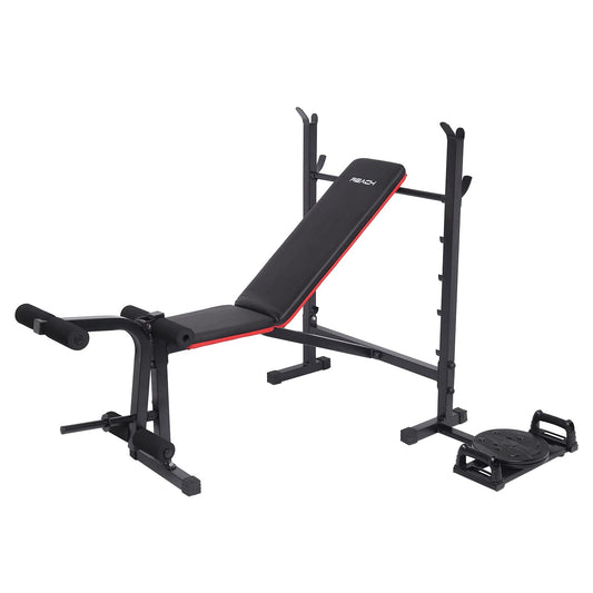 Reach Multifunction 800 Gym Bench  8 In 1 Multipurpose Home Bench InclineDeclineFlat  For Strength Training  Full Body Workout  With Push-Up Bar  Tummy Twister  Max User Weight 110Kg
