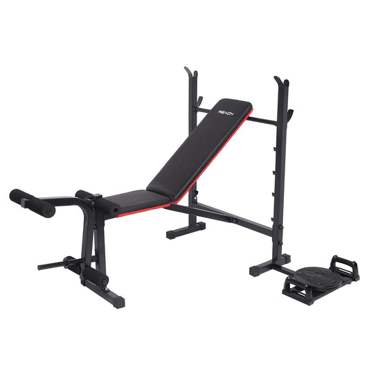 Reach Multifunction 800 Gym Bench: 8-in-1 for Strength Training, Full Body Workout, Incline/Decline/Flat, Push-Up Bar, Tummy Twister, 110Kg Max