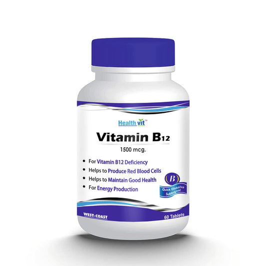 HealthVit Vitamin B12 1500mcg - 60 Tablets