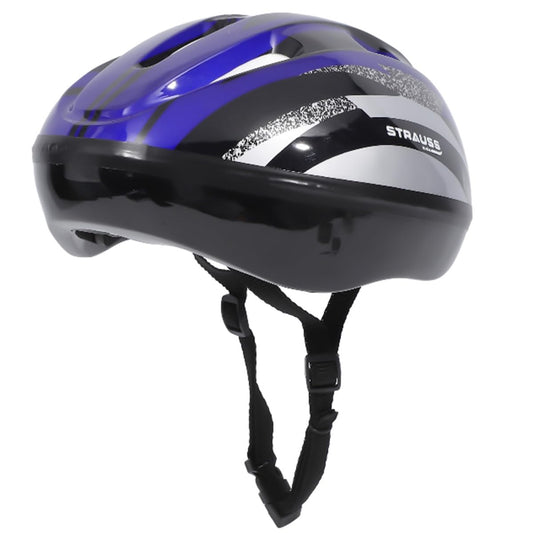 Strauss ArmorX Cycling Helmet: Lightweight, Good Ventilation, Multi-Sport, EPS Foam, Ideal for Adults 15+, Blue.