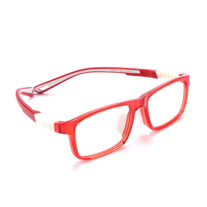 Intellilens Zero Power Blue Cut Computer Glasses, Anti Glare, UV Protection, Lightweight, Red Square, Small, for Boys & Girls.