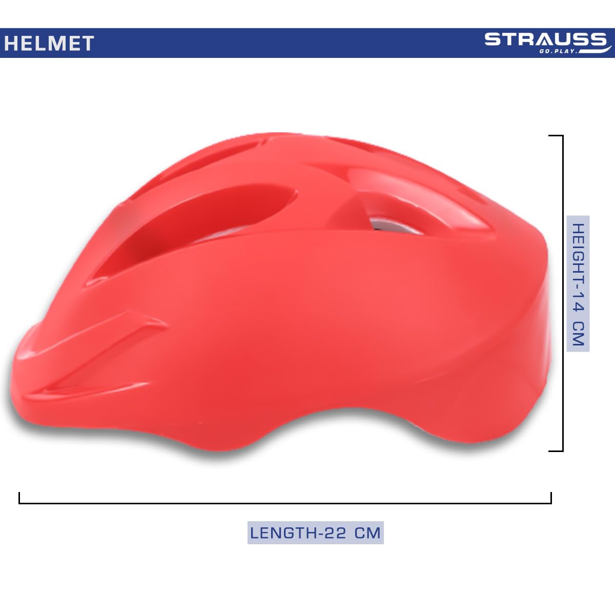 STRAUSS Orion Cycling Helmet, Adjustable, Lightweight, Superior Ventilation, Ideal for Adults & Kids, Red Matte, Small