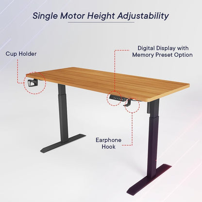 The Better Home Electric Standing Desk: Adjustable Height, Ergonomic Design, Smart Controls, Sturdy, Cable Management.