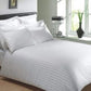 Kuber Industries Self Stripe 300 TC Satin Double Bedsheet with 2 Pillow Covers - White