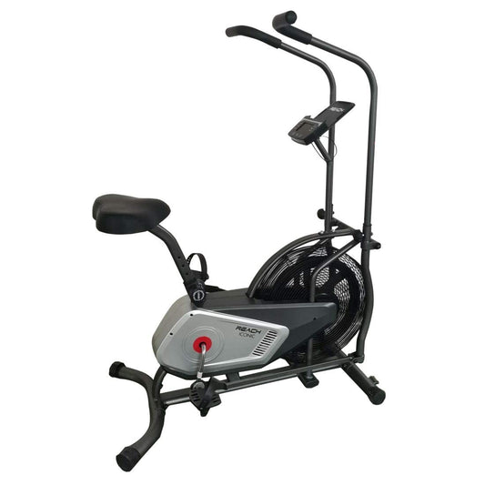 Reach Iconic Air Bike for Home Gym: Fan-based Air Resistance, Cardio Workout, LCD screen, Cushioned Seat.