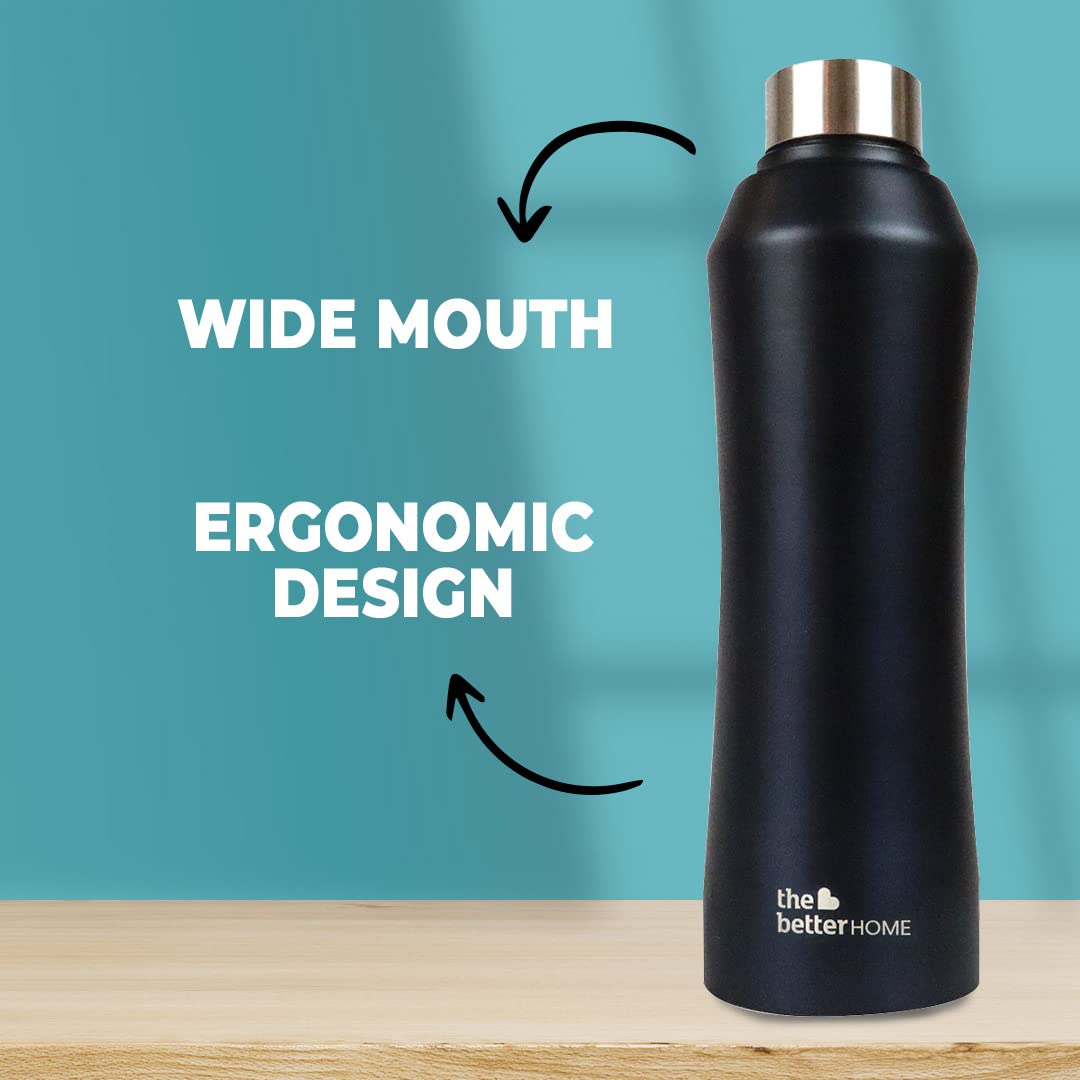 The Better Home Steel Water Bottle 5Pcs-1L, Leak-Proof, BPA-Free, for Kids, School, Gym, Office, Aesthetic.