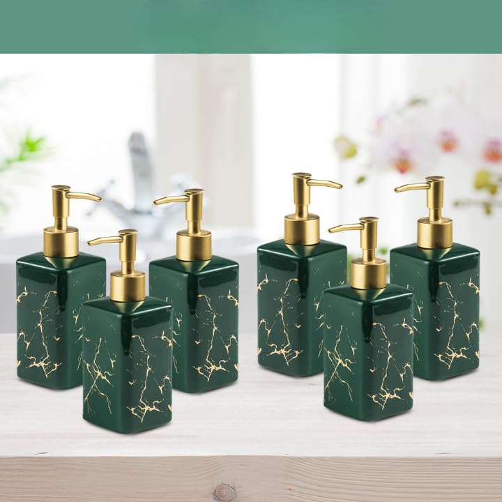 Better Home Ceramic Soap Dispenser Set, 320ML, 3Pcs for Bathroom, Kitchen, Hand Soap, Wash Basin.