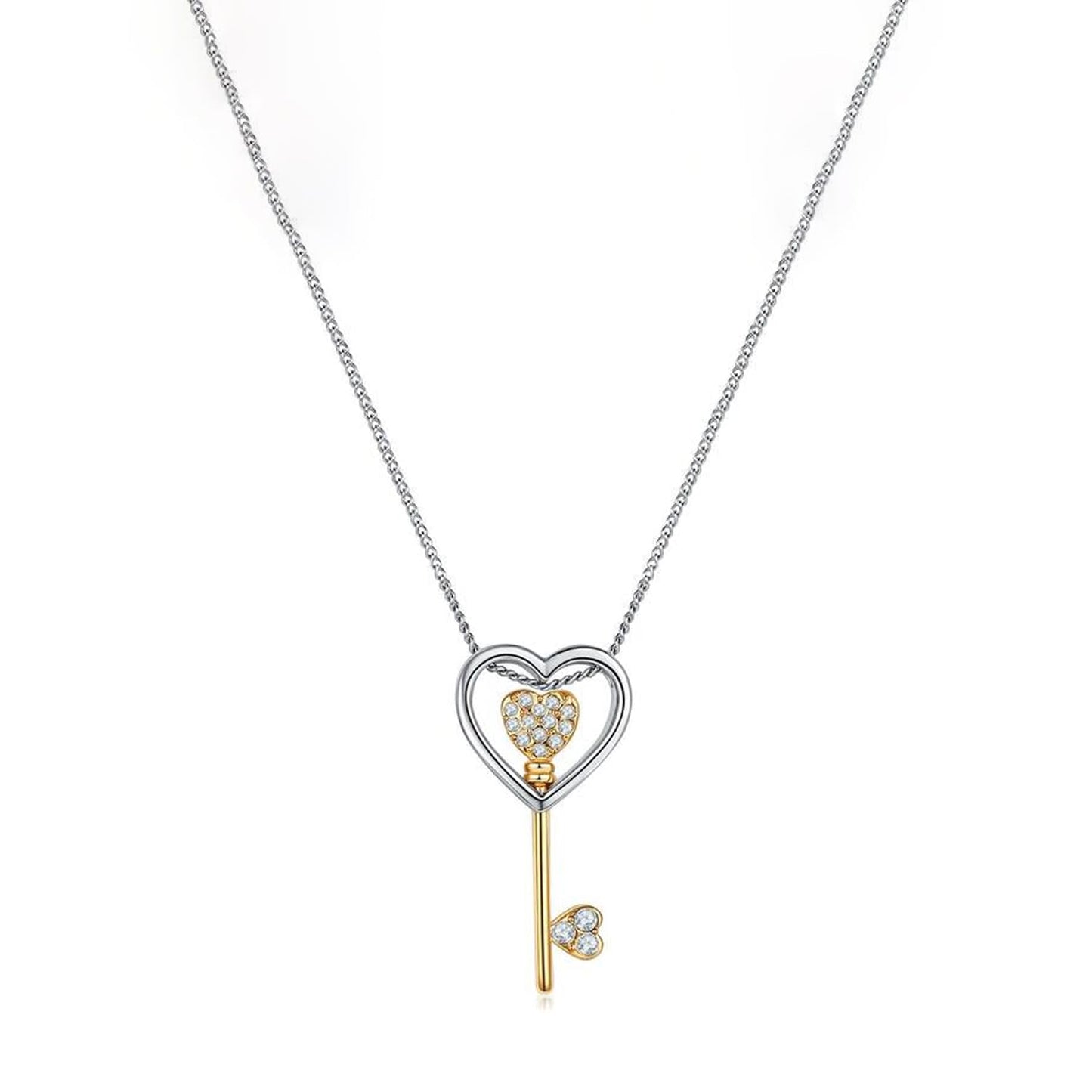 Yellow Chimes Heart & Key Pendant for Women and Girls - Ideal Birthday or Anniversary Gift