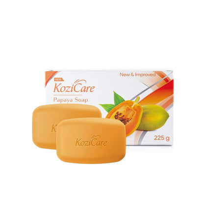 Kozicare Papaya Soap, Dark Spot Remover, Glowing Skin, Kojic Acid, Olive Oil, Papaya Extract, Moisturizing, 75gm Pack of 9