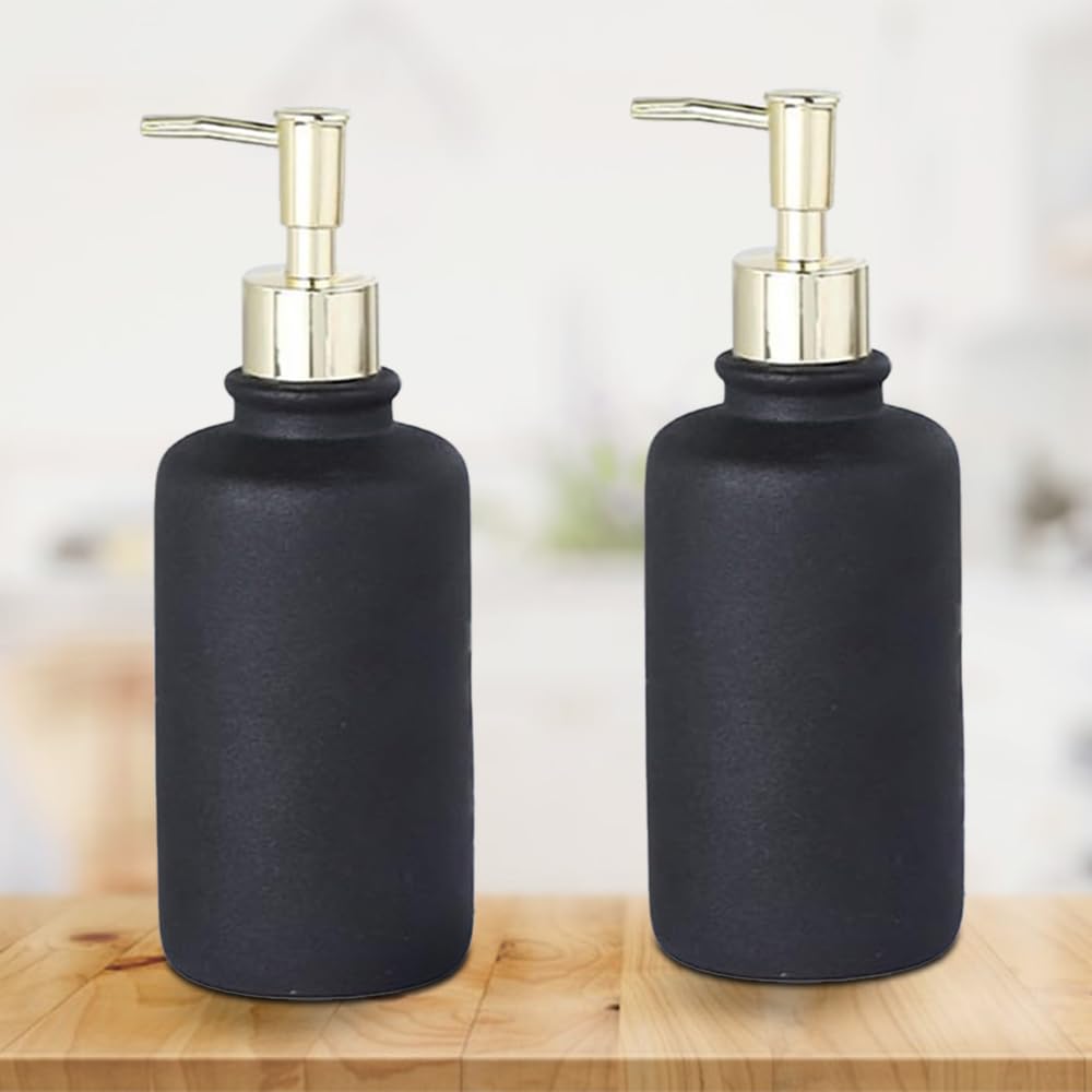 The Better Home 400ml Ceramic Dispenser Bottle Set of 2 - Ideal for Shampoo, Hand Wash, Sanitizer, Lotion, and more.