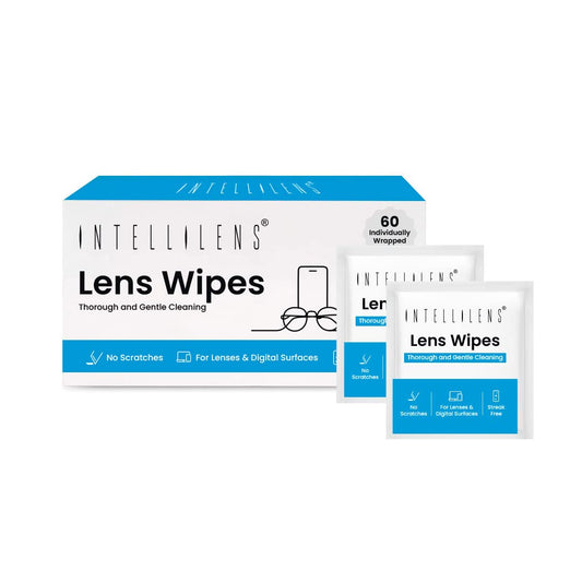 Intellilens Lens Cleaner Wipes Pack of 60  Lens Cleaner for Spectacles  All Digital Screens  Fast Drying Gentle and Scratch Free Cleaning