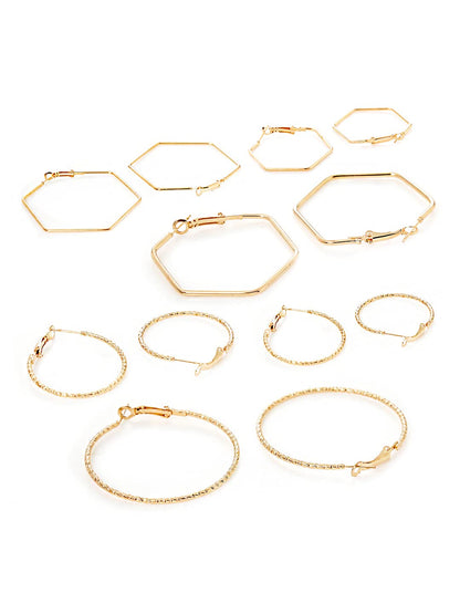 Yellow Chimes Golden Hoop Earrings Set: 6 Pairs for Women & Girls. Perfect Birthday or Anniversary Gift.