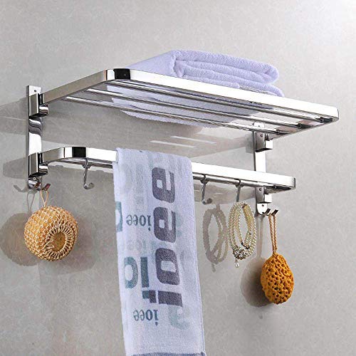 Plantex 304 Grade Stainless Steel Towel Hanger for BathroomDual Folding Towel RackStandBathroom Accessories 24-Inch Chrome