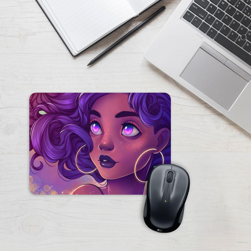 Purple Curls Mouse Pad