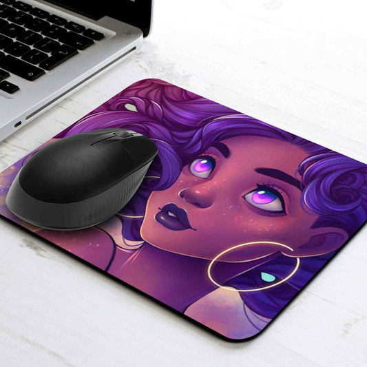 Purple Curls Mouse Pad