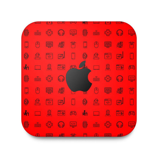 Tech Icons Red Skin For Apple Mac Mini