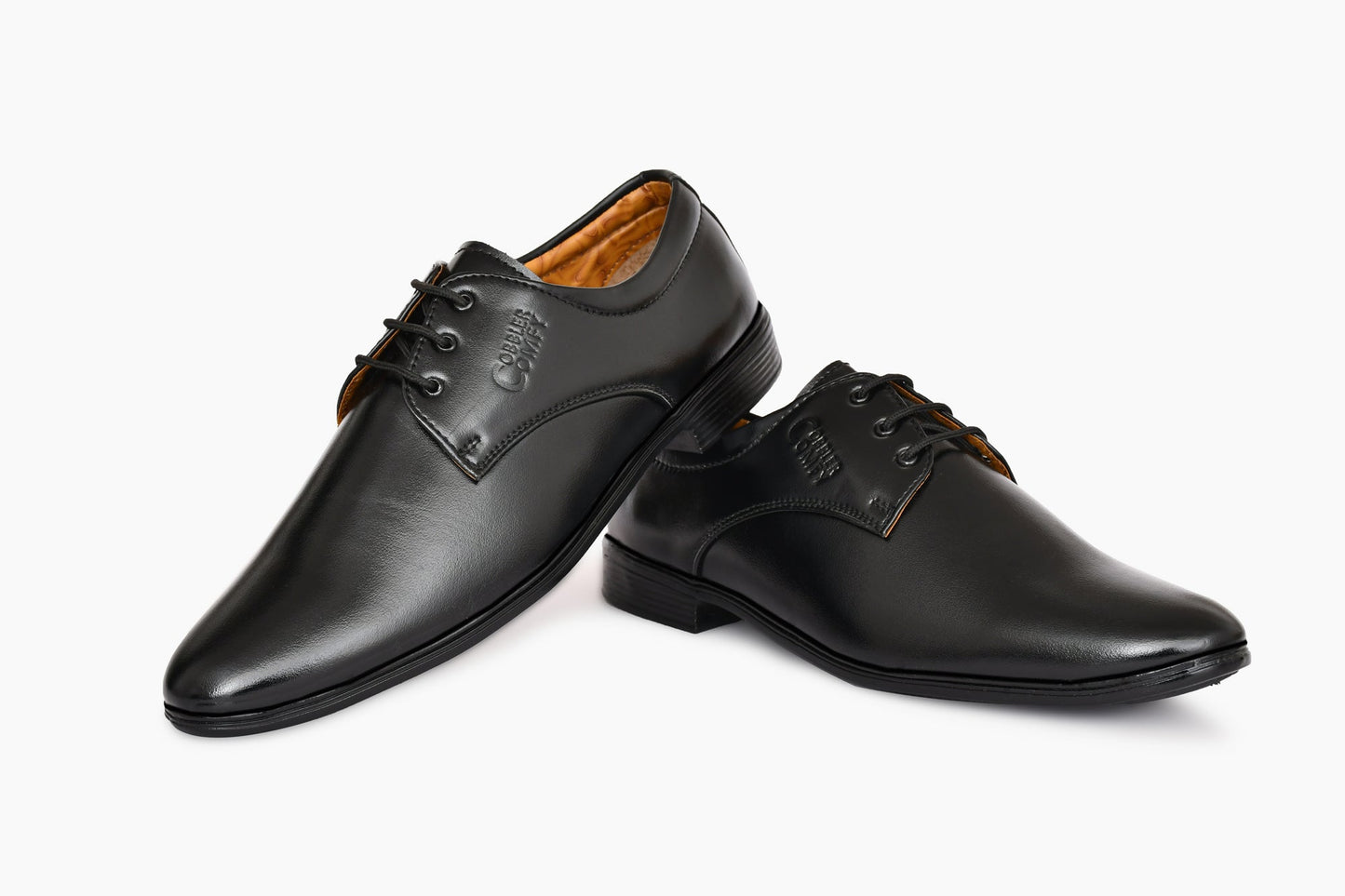 Pointed-toe Neat Look Lace-up Derby Shoes for Men  Black