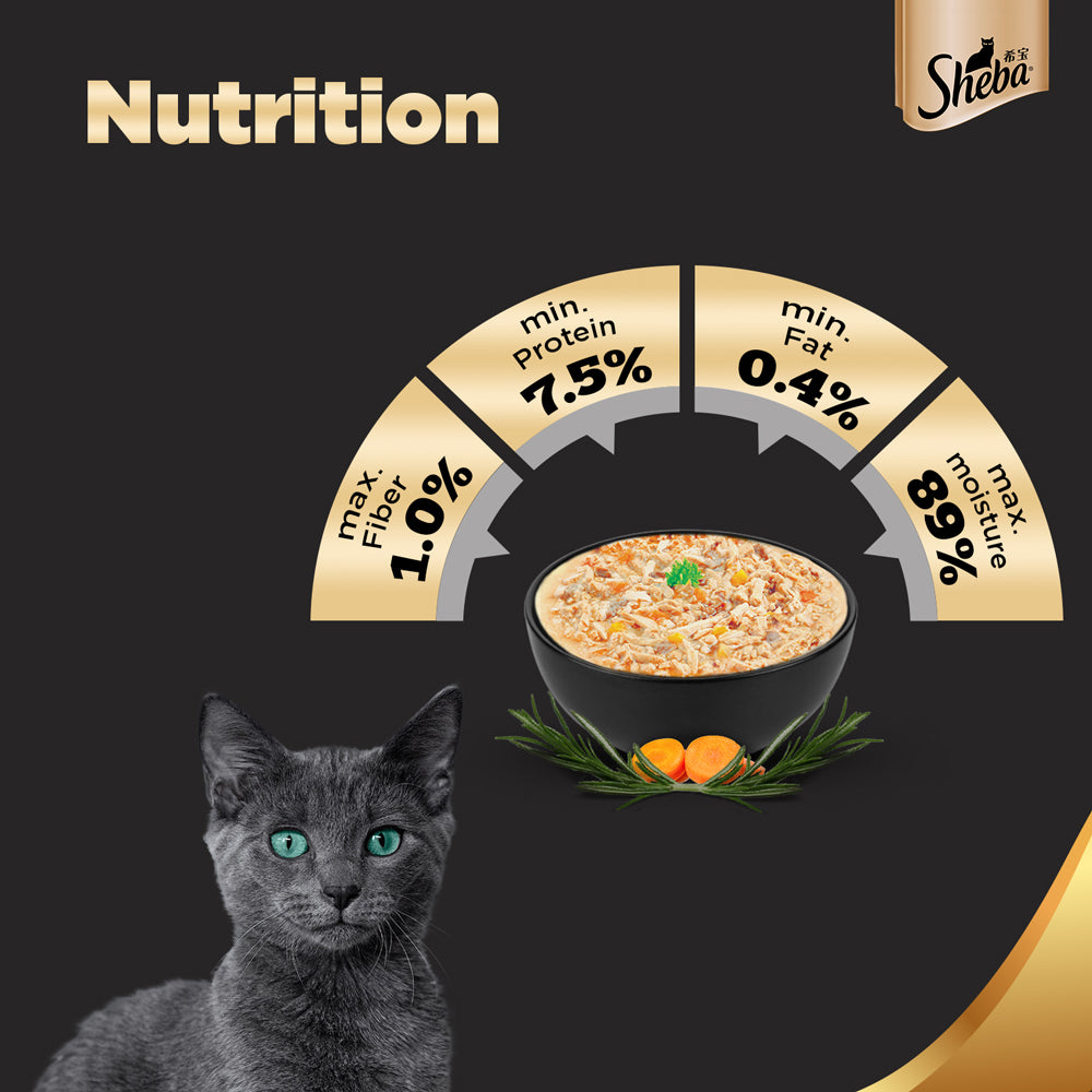 Sheba Tuna Pumpkin  Carrot In Gravy Rich Premium Adult Fine Cat Wet Food and Salmon Flavour Irresistible All Life Stages Cat Dry Food Combo