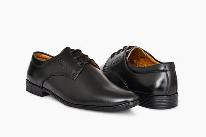 Pointed-toe Neat Look Lace-up Derby Shoes for Men  Black