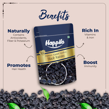 Happilo Premium Seedless Afghani Black Raisins