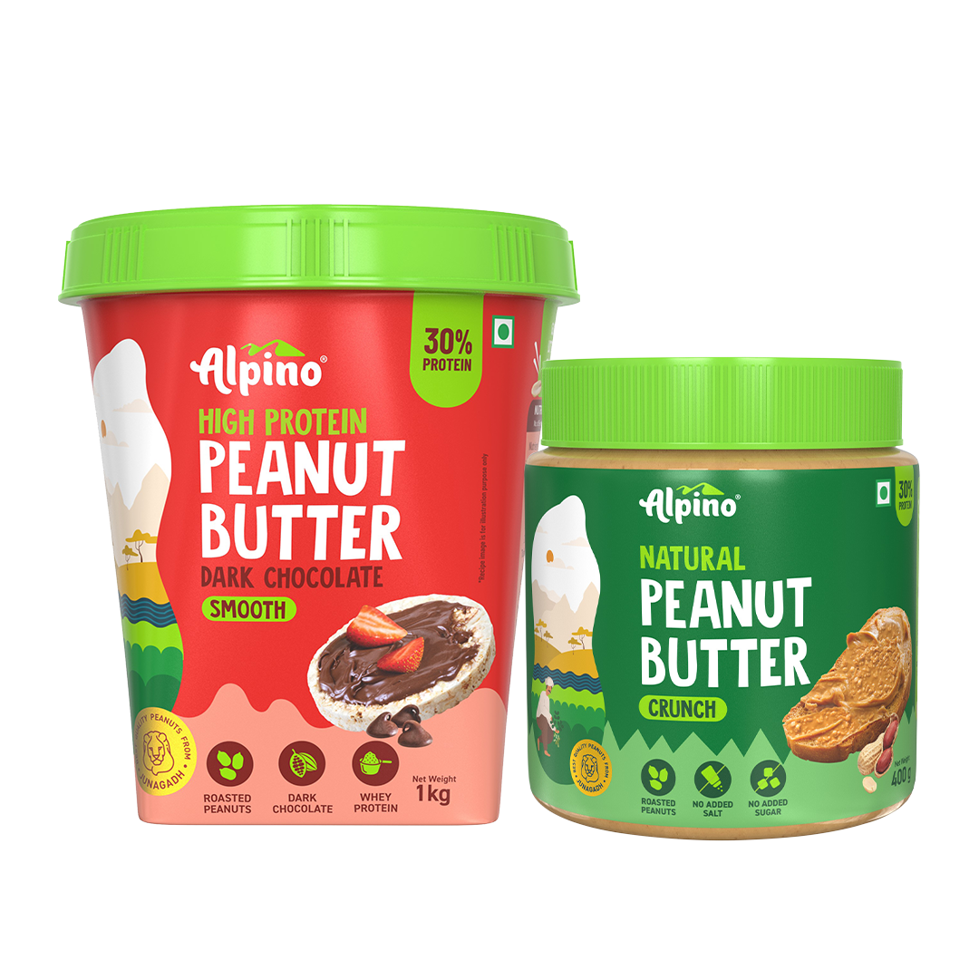 Peanut Butter Combo - High Protein Dark Chocolate Smooth 1kg  Natural Crunch 400g - Value Pack