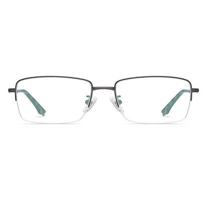 Stylish Flat Mirror With Titanium Frame for Business and Classic Anti-blue Light Glasses