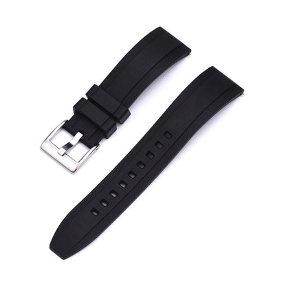 Black Silicone Strap - Compatible with Samsung Galaxy Watch 4/5, Watch 5 Pro, Watch 4 Classic (20mm, 40mm, 42mm, 44mm, 45mm, 46mm)