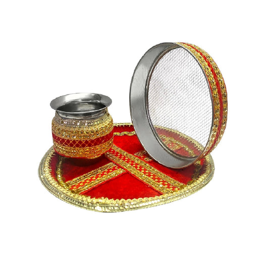 Karwachauth Thali Set with Calender 4 Pc