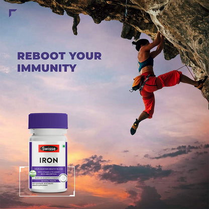 Swisse Ultiboost Iron Supplement Helps Maintain Healthy Blood With Vitamin C Vitamin B6  Vitamin B12 To Assist Iron Absorption - 30 Tablets