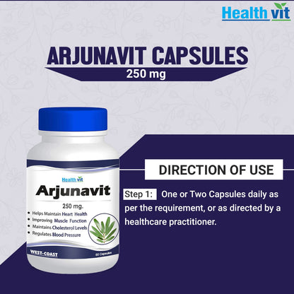 Healthvit Arjunavit Arjuna Powder 250 mg 60 Capsules