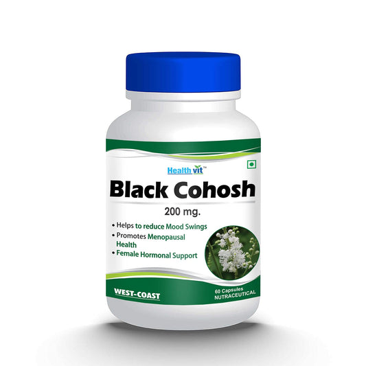 Healthvit Black Cohosh Root Extract 200mg For Women  Helps To Reduce Mood Swings  Promotes Menopausal Health  100 Natural And Vegan  60 Capsules