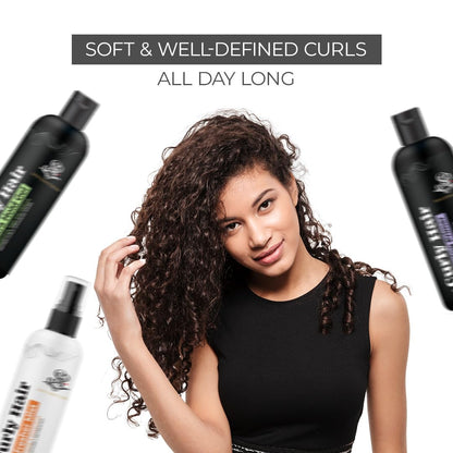 Curly Hair Plumping Primer Gel & Refresher Mist Set by Savio John Pereira, pack of 3. Frizzy & curly hair care.