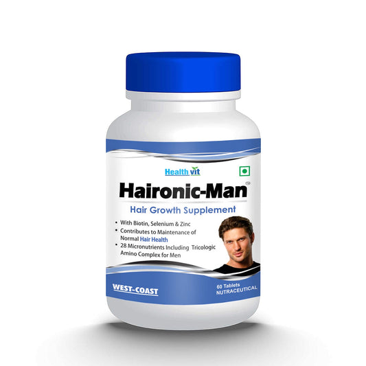 Healthvit Haironic-Man Hair Growth Supplement - Vitamins & Minerals for All Hair Types - 60 Tablets