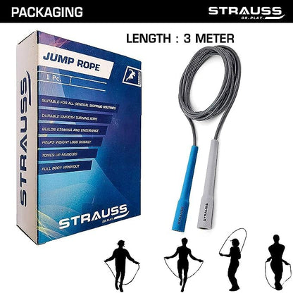 Strauss Skipping Rope GreyBlue  Pack of 4