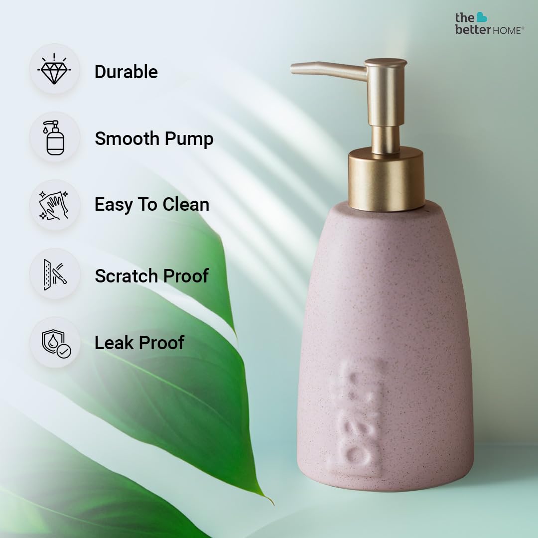 The Better Home Ceramic Soap Dispenser 320ML 3Pcs Soap Dispenser for Bathroom  Soap Dispenser Set  Soap Dispenser for Kitchen  Hand Soap Dispenser  Soap Dispenser for Wash Basin