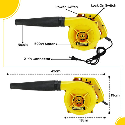 Cheston 550W Electric Air Blower, 13000 RPM, 2.6m³/min, 1 Year Warranty, for Home Gadgets, PC, Kitchen Appliances - Yellow